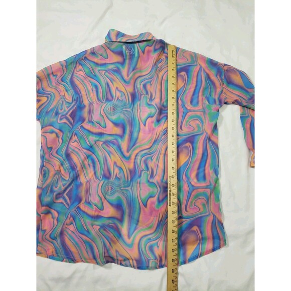 Unif Melt Button Up Long Sleeve Colorful Psychedelic Womans XS Shirt - Picture 11 of 13